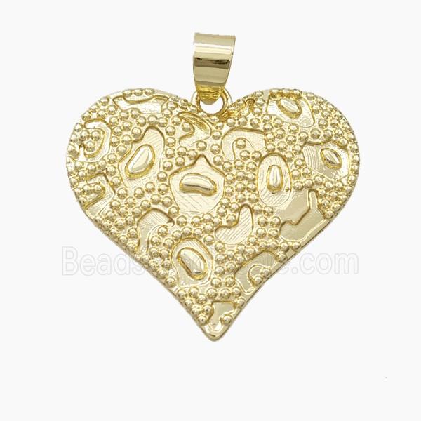 Copper Heart Pendant Bohemia Style Gold Plated