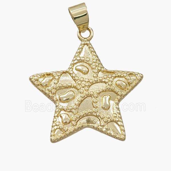 Copper Star Pendant Bohemia Style Gold Plated