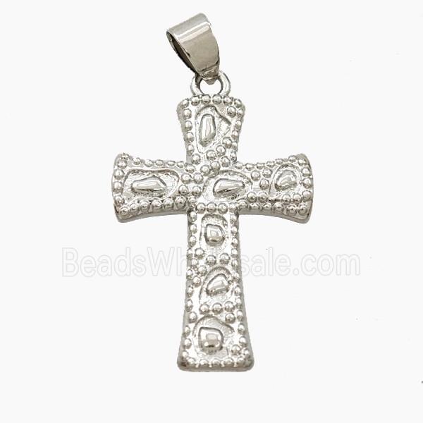 Copper Cross Pendant Bohemia Style Platinum Plated