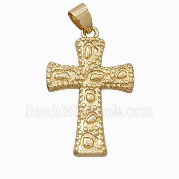 Copper Cross Pendant Bohemia Style Gold Plated