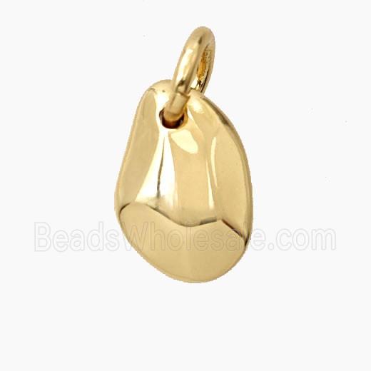 Copper Nugget Pendant Freeform Gold Plated