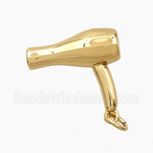 Copper Hairdryer Pendant Gold Plated
