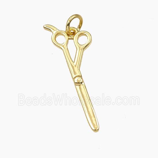 Copper Scissors Pendant Gold Plated