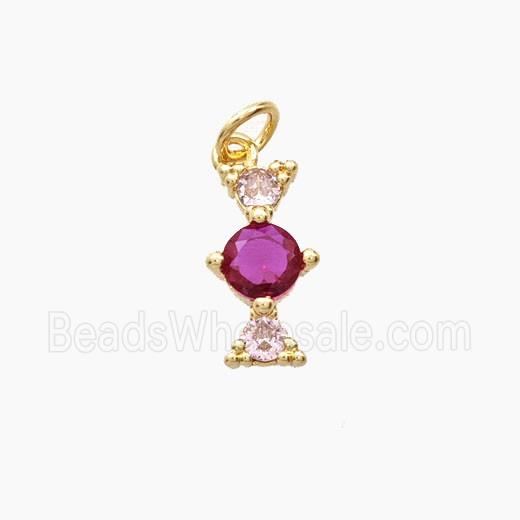 Copper Sweets Pendant Pave Zirconia Gold Plated