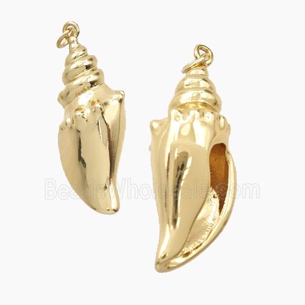 Copper Conch Shell Pendant Gold Plated