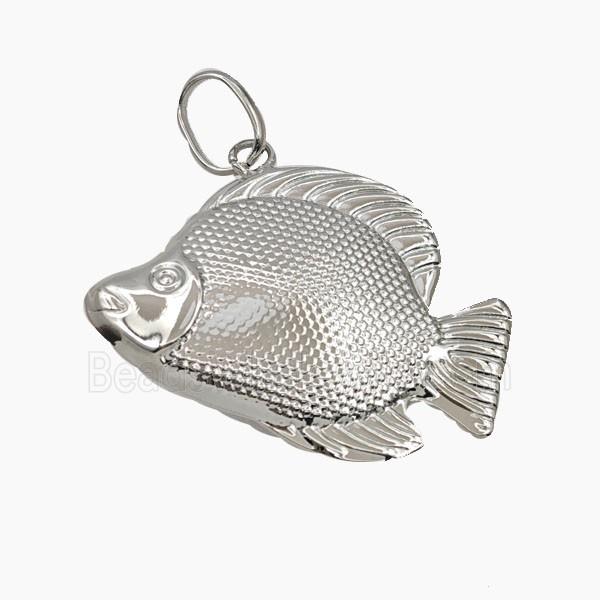 Copper Fish Pendant Platinum Plated