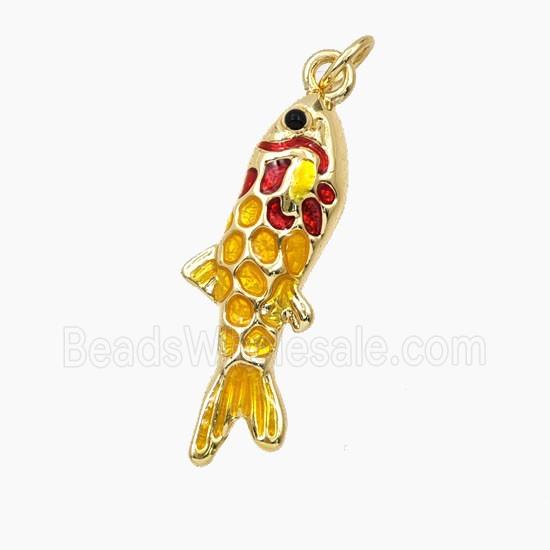 Copper Fish Pendant Enamel Gold Plated