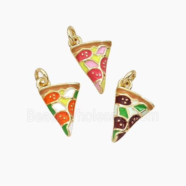 Copper Ice Cream Pendant Multicolor Enamel Gold Plated