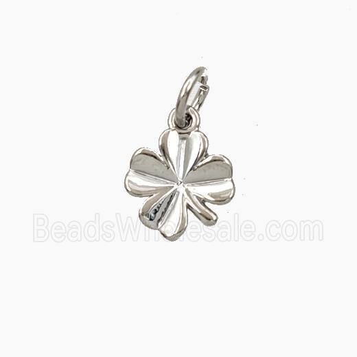 Copper Clover Pendant Platinum Plated