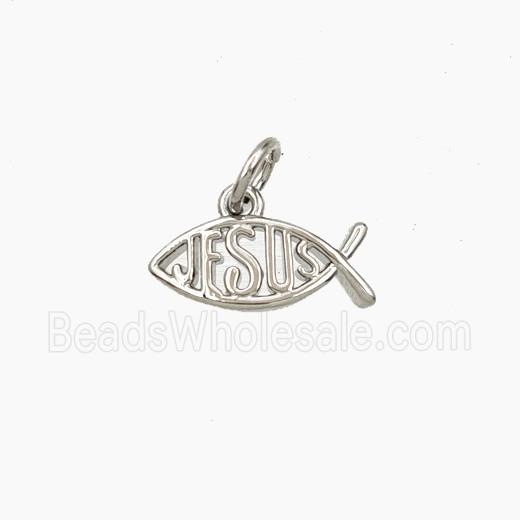 Copper Fish Pendant Jesus Platinum Plated