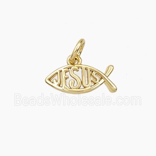 Copper Fish Pendant Jesus Gold Plated