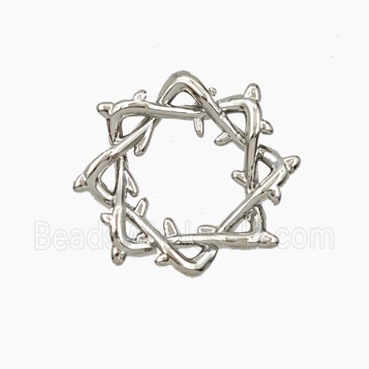 Crown Of Thorn Charms Copper Pendant Branch Platinum Plated