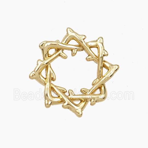 Crown Of Thorn Charms Copper Pendant Branch Gold Plated