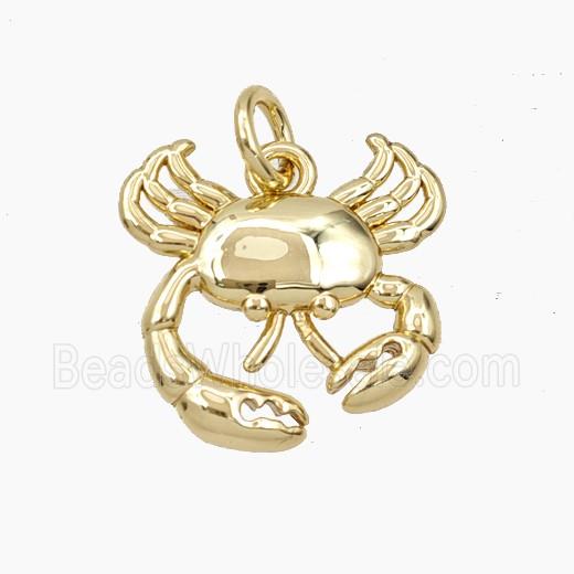 Copper Crab Pendant Gold Plated