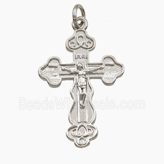 Crucifix Cross Chrams Copper Pendant Jesus Platinum Plated