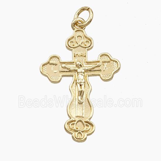 Crucifix Cross Chrams Copper Pendant Jesus Gold Plated