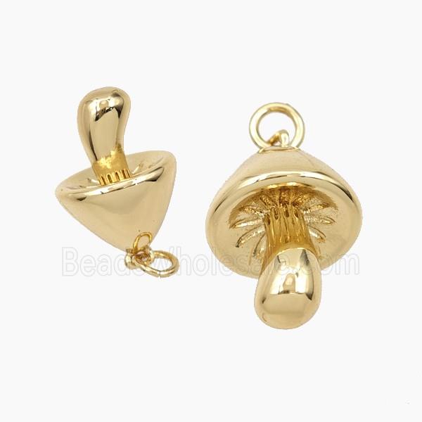 Copper Mushroom Pendant Gold Plated