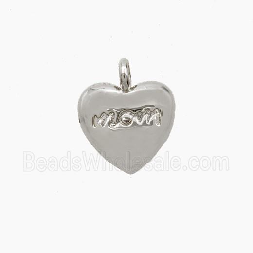 Copper Heart Pendant MOM Platinum Plated