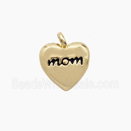 Copper Heart Pendant MOM Enamel Gold Plated