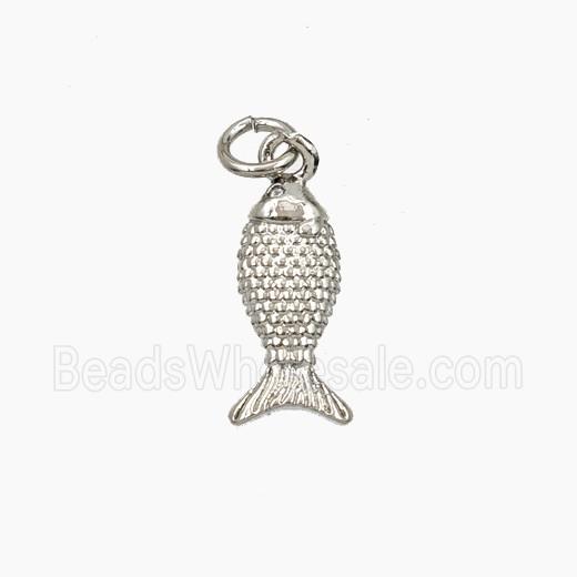 Copper Fish Pendant Platinum Plated