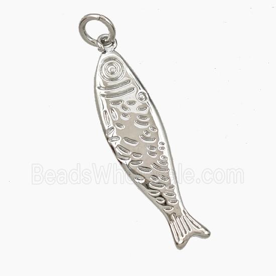 Copper Fish Pendant Platinum Plated
