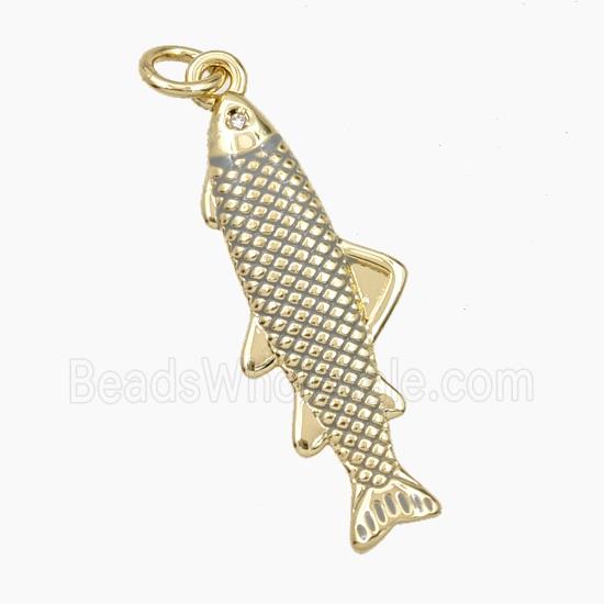 Copper Fish Pendant Painted Gold Plated