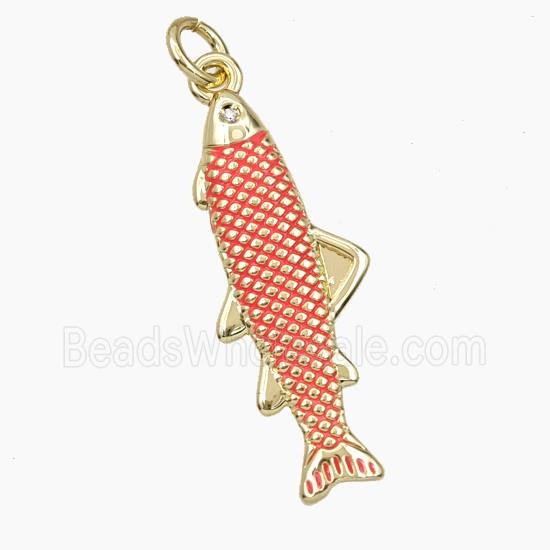 Copper Fish Pendant Painted Gold Plated
