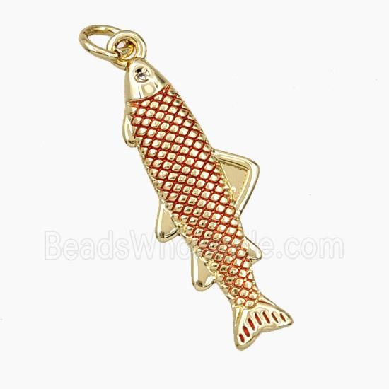 Copper Fish Pendant Painted Gold Plated
