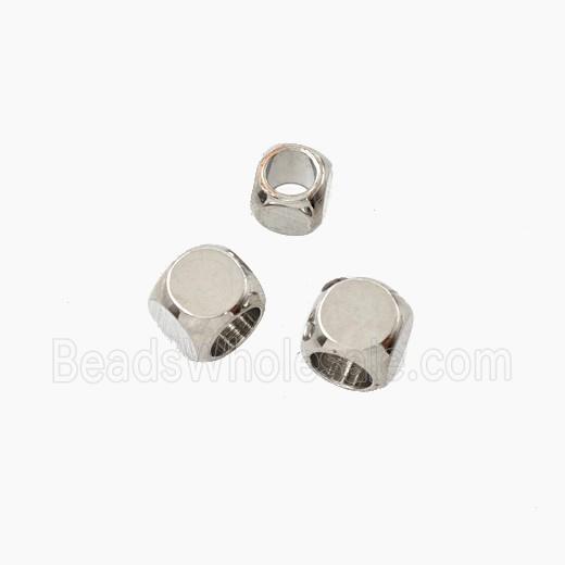 Copper Cube Beads Platinum Plated