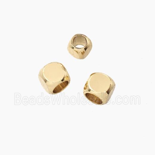 Copper Cube Beads Gold Plated