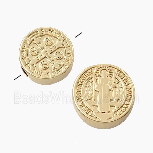 Copper Button Beads With Saint Jude Gold Plated