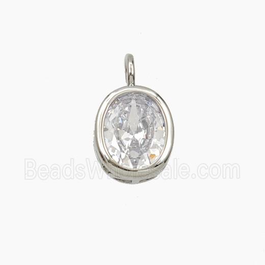 Cubic Zirconia Oval Pendant