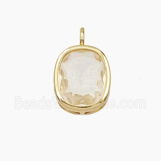 Crystal Glass Oval Pendant