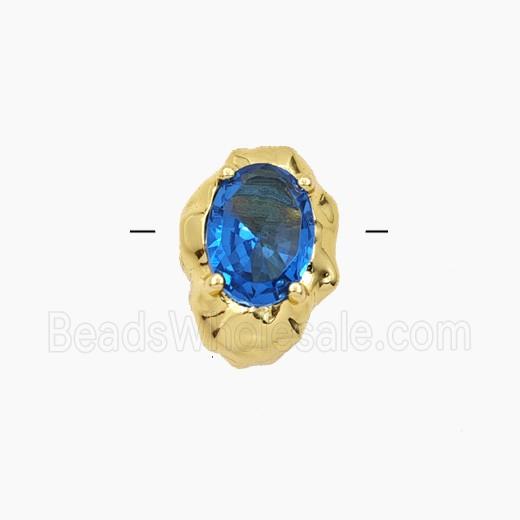 Blue Cubic Zirconia Oval Beads