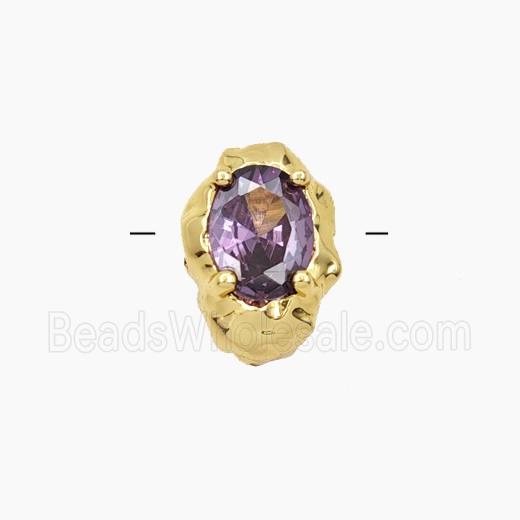 Purple Cubic Zirconia Oval Beads