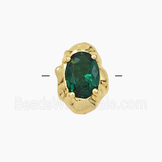 Green Cubic Zirconia Oval Beads