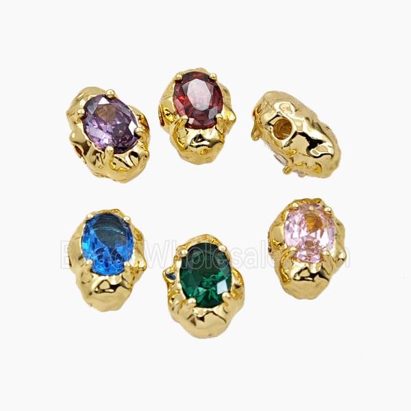 Cubic Zirconia Oval Beads Mix Color