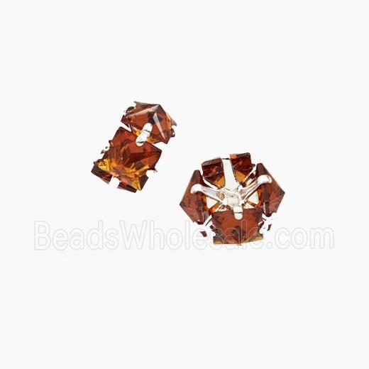 Amber Cubic Zirconia Rondelle Beads