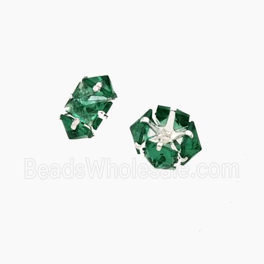 Green Cubic Zirconia Rondelle Beads