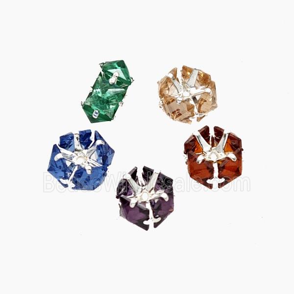 Cubic Zirconia Rondelle Beads Mixed