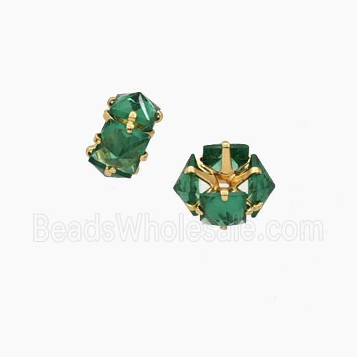 Green Cubic Zirconia Rondelle Beads