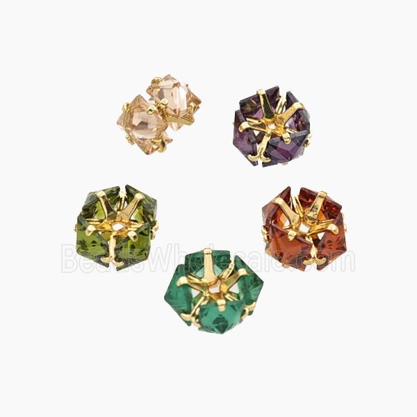 Cubic Zirconia Rondelle Beads Mixed