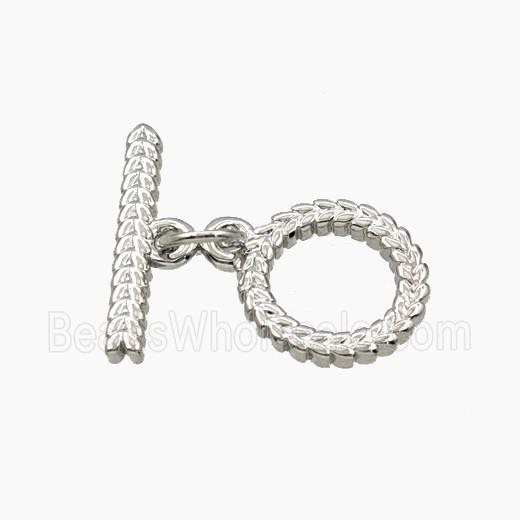 Copper Toggle Clasp Platinum Plated