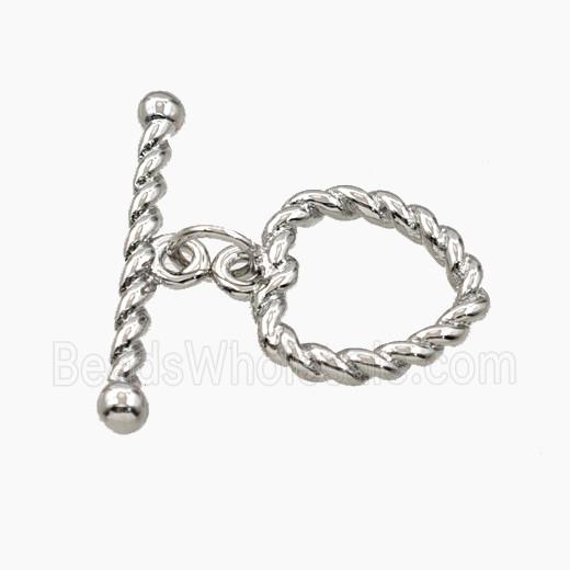 Copper Toggle Clasp Heart Platinum Plated