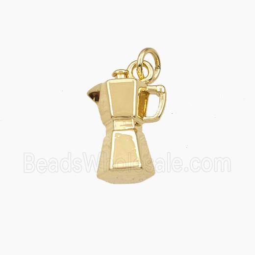 Coffee Maker Charms Copper Pendant Gold Plated