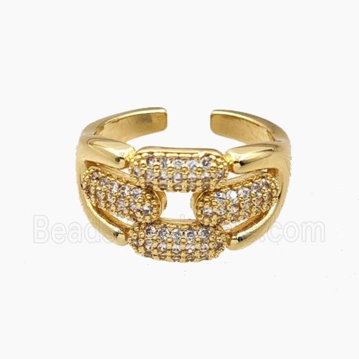 Copper Rings Micropave Zirconia Gold Plated