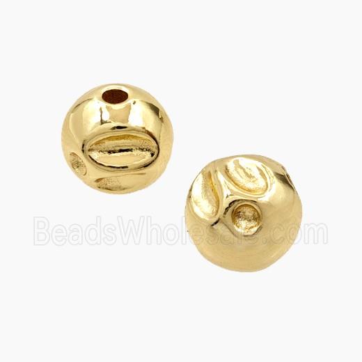 Copper Round Beads Hammered Gold Plated