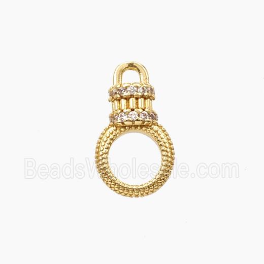 Copper Bead Pave Zircon, Gold Plated
