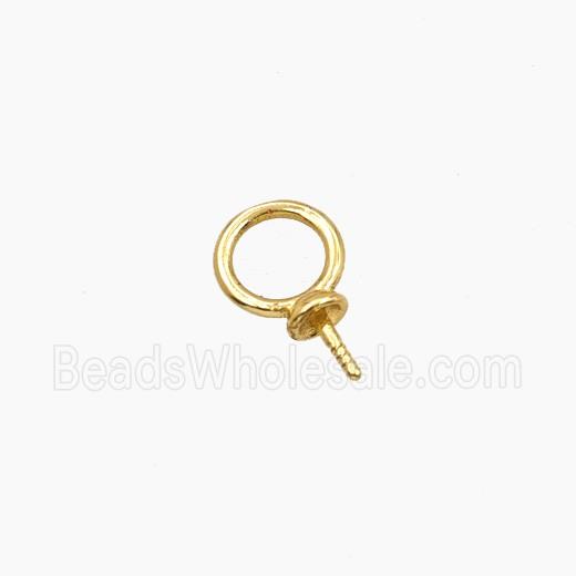 Copper Bead Pave Zircon, Gold Plated