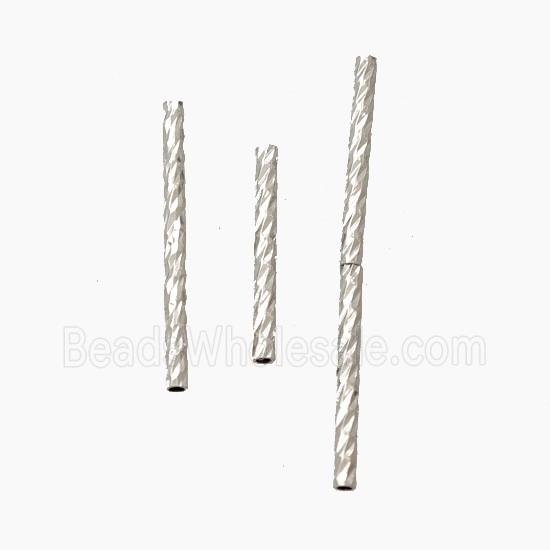 Copper Tube Beads Platinum Plated